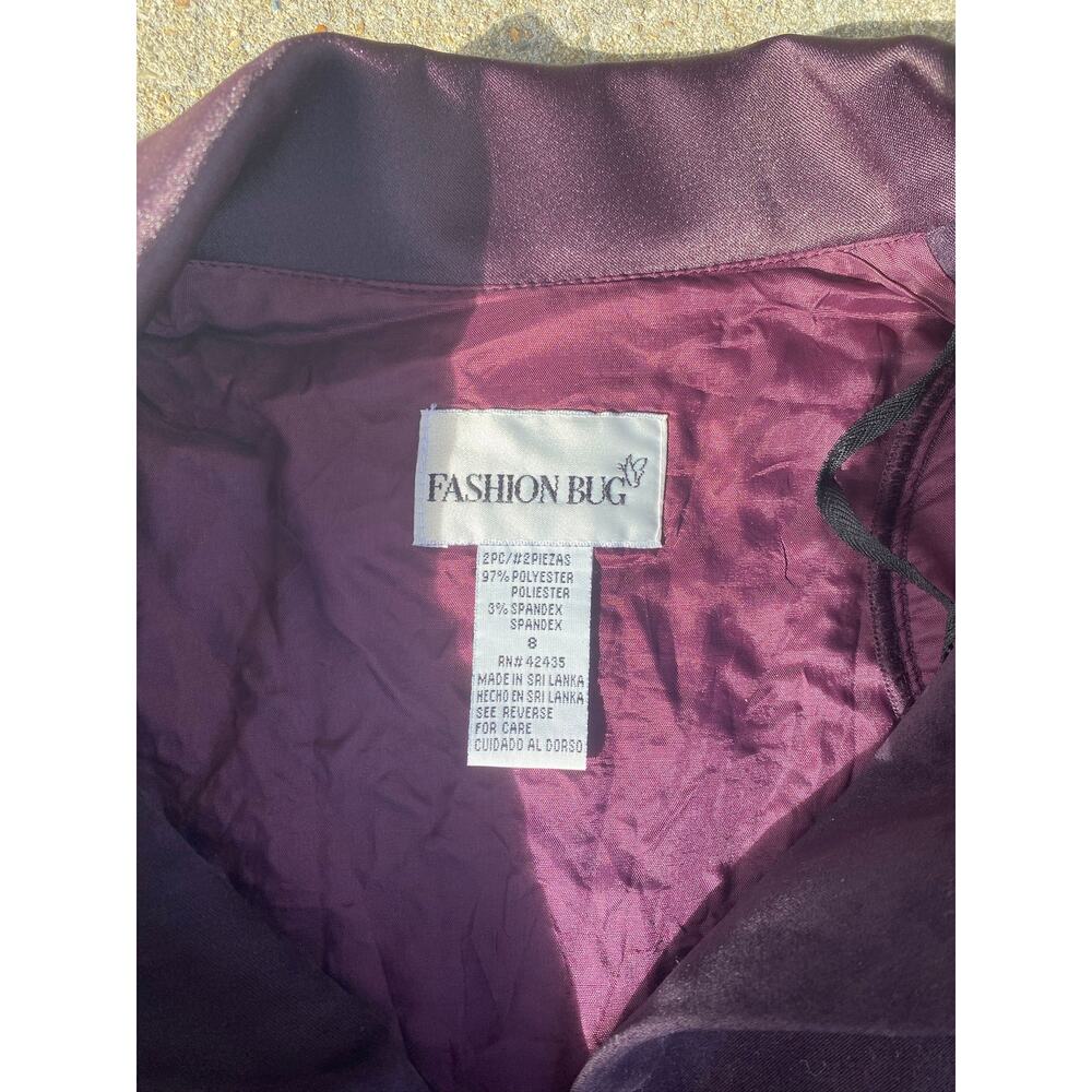Vintage Fashion Bug women size 8 purple eggplant romantic blazer - Picture 3 of 5